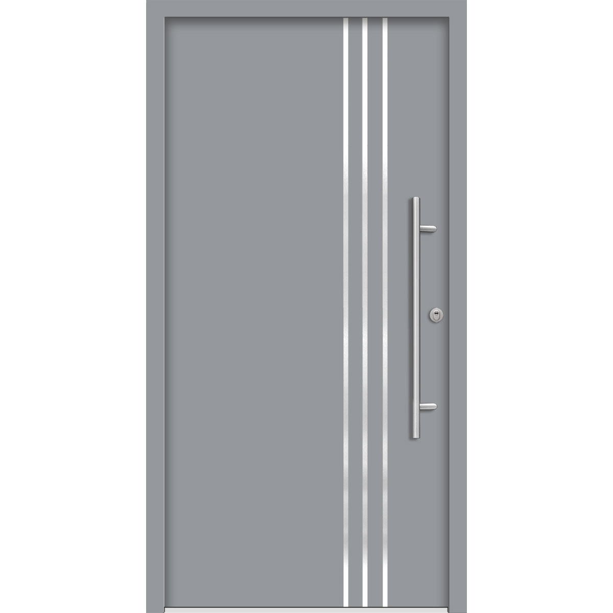 SplenDoor  Premium-Haustür Passivedoor Kalmar RC2 energiesparend einbruchsicher grau 100 x 200 cm rechts
