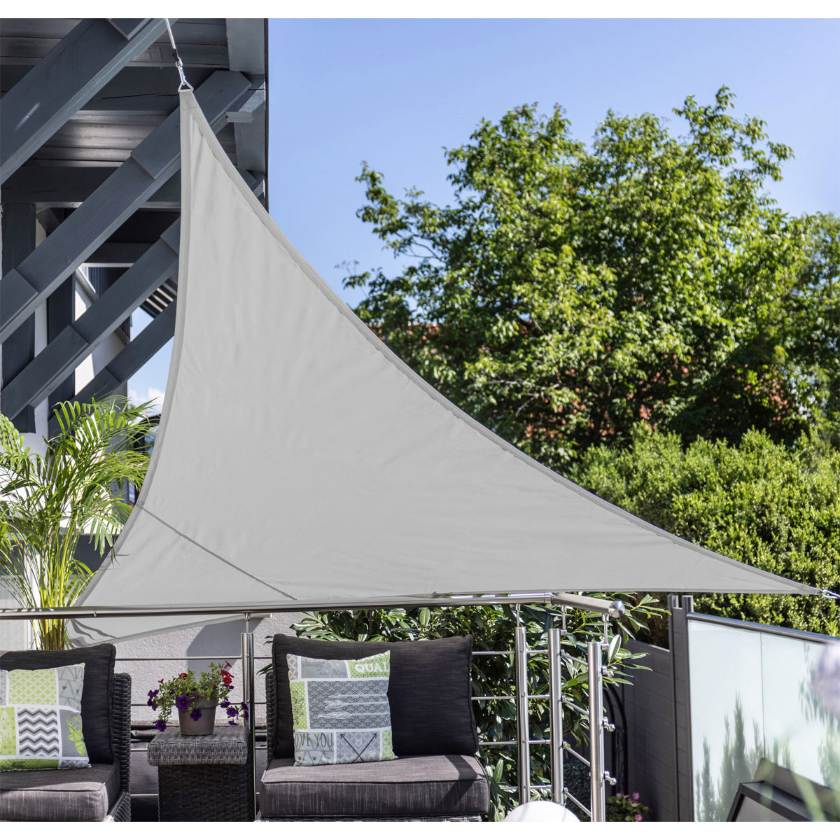 Dreieck-Segel Cannes 5 x 5 x 5 m grey Bild 5