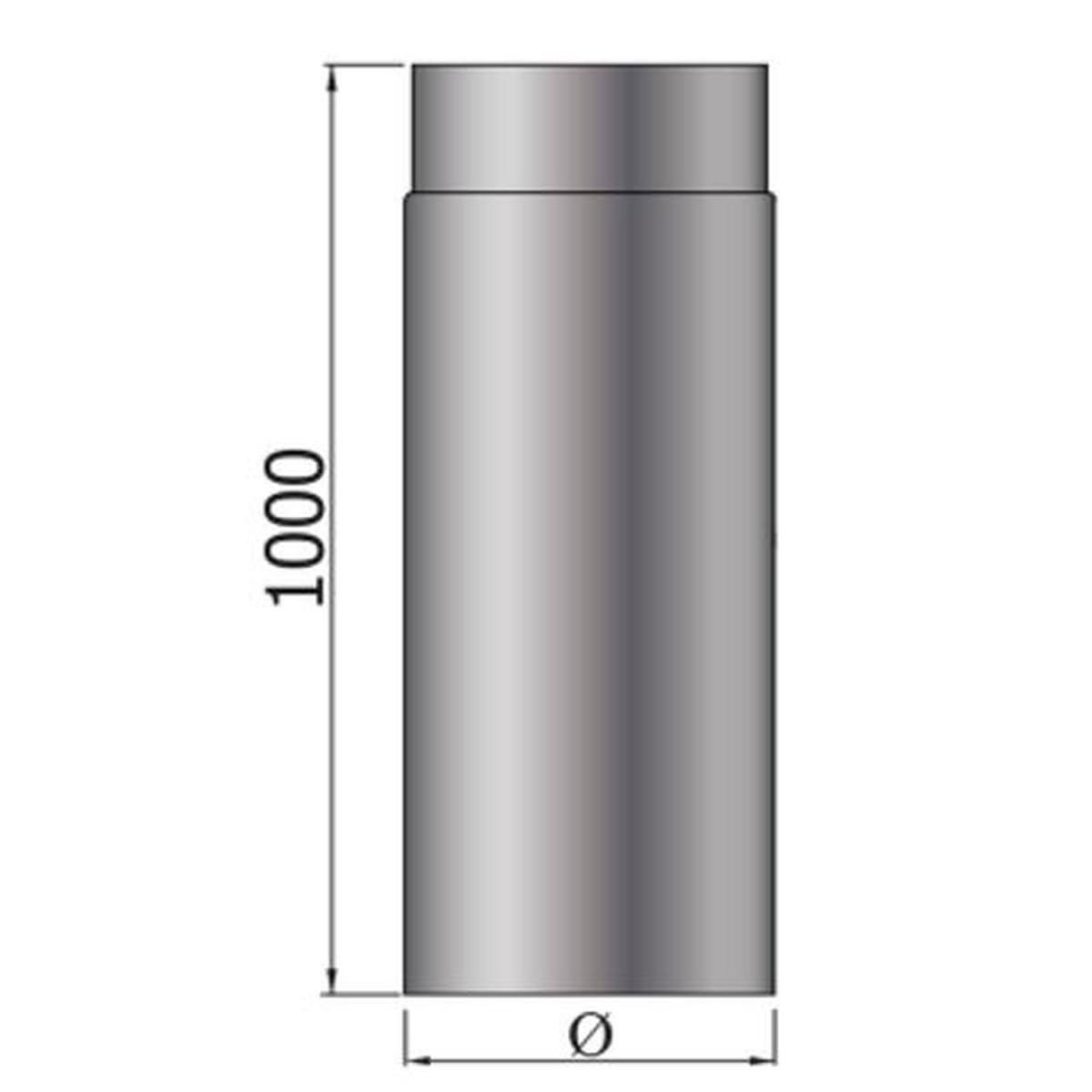 MyFireTool  Rauchrohr 1000 mm Ø 120 mm grau 2 mm MyFireTool  Rauchrohr 1000 mm Ø 120 mm grau 2 mm