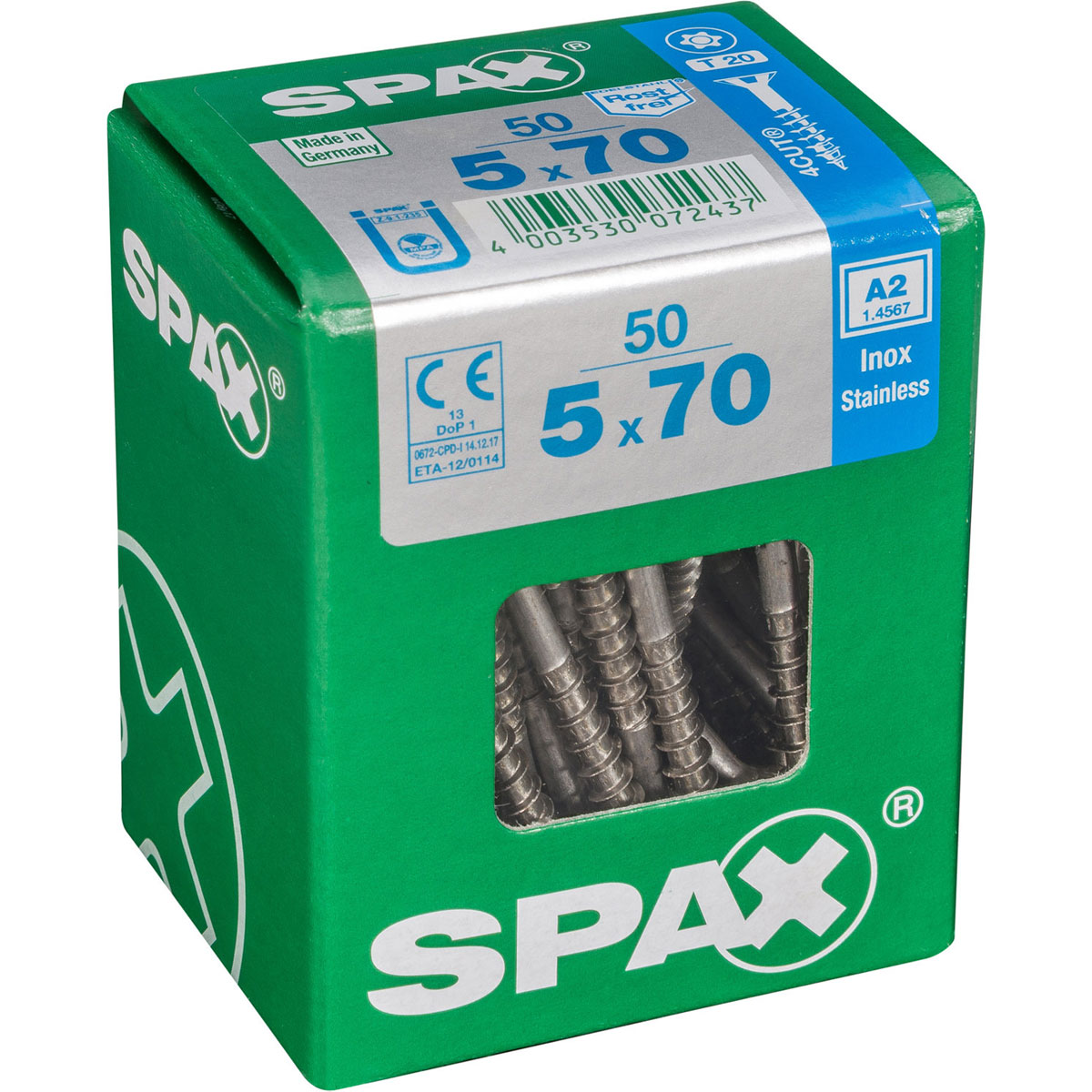 Spax Edelstahlschrauben Senkkopf 5 x 5 x 70 L 50 Stück Bild 2