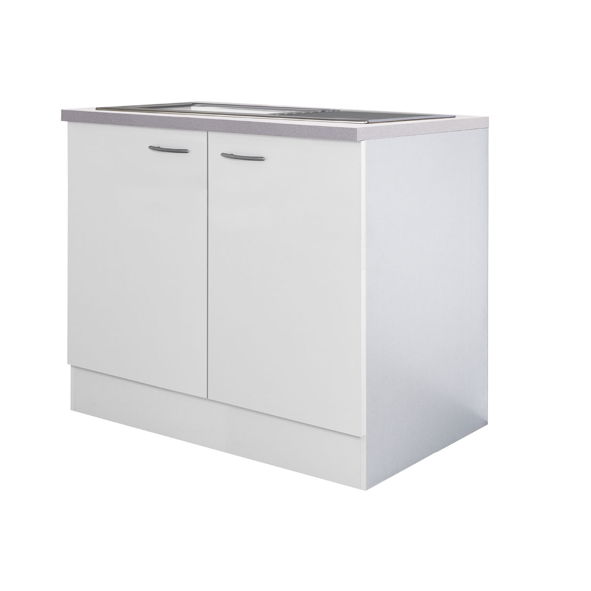 Flex-Well Spülenunterschrank „Wito“, 100x82,2x57,1 cm, weiß, inkl. Spüle