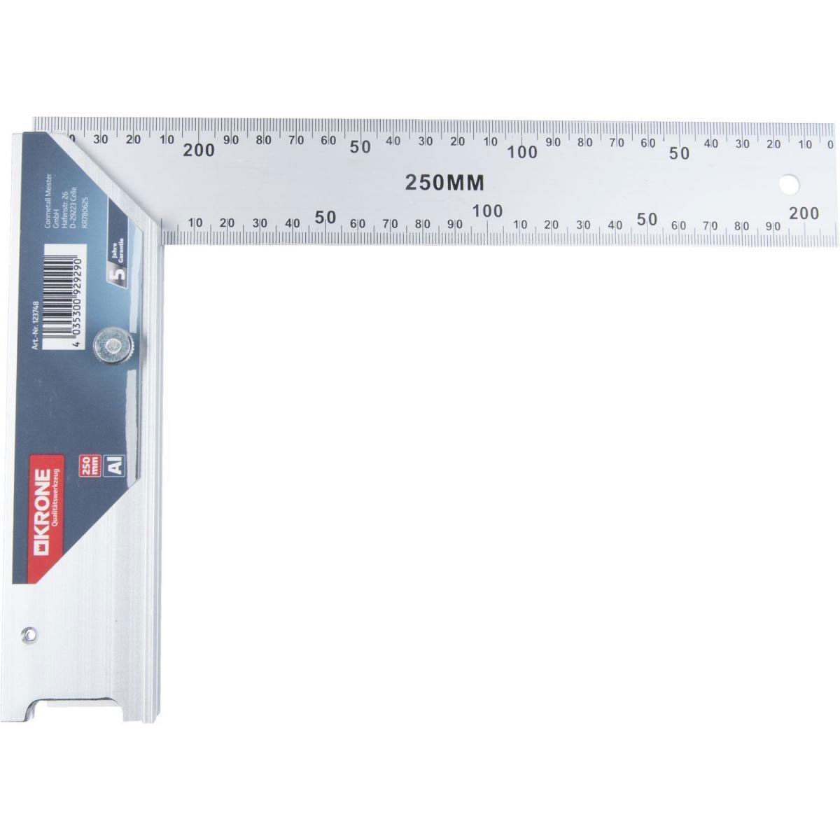 Krone Schlosserwinkel mit Anschlag 250 mm
