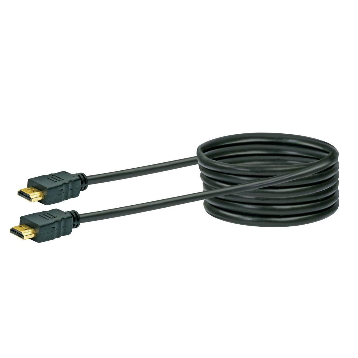 HDMI-Kabel mit Ethernet, 3m, schwarz, Goldkante