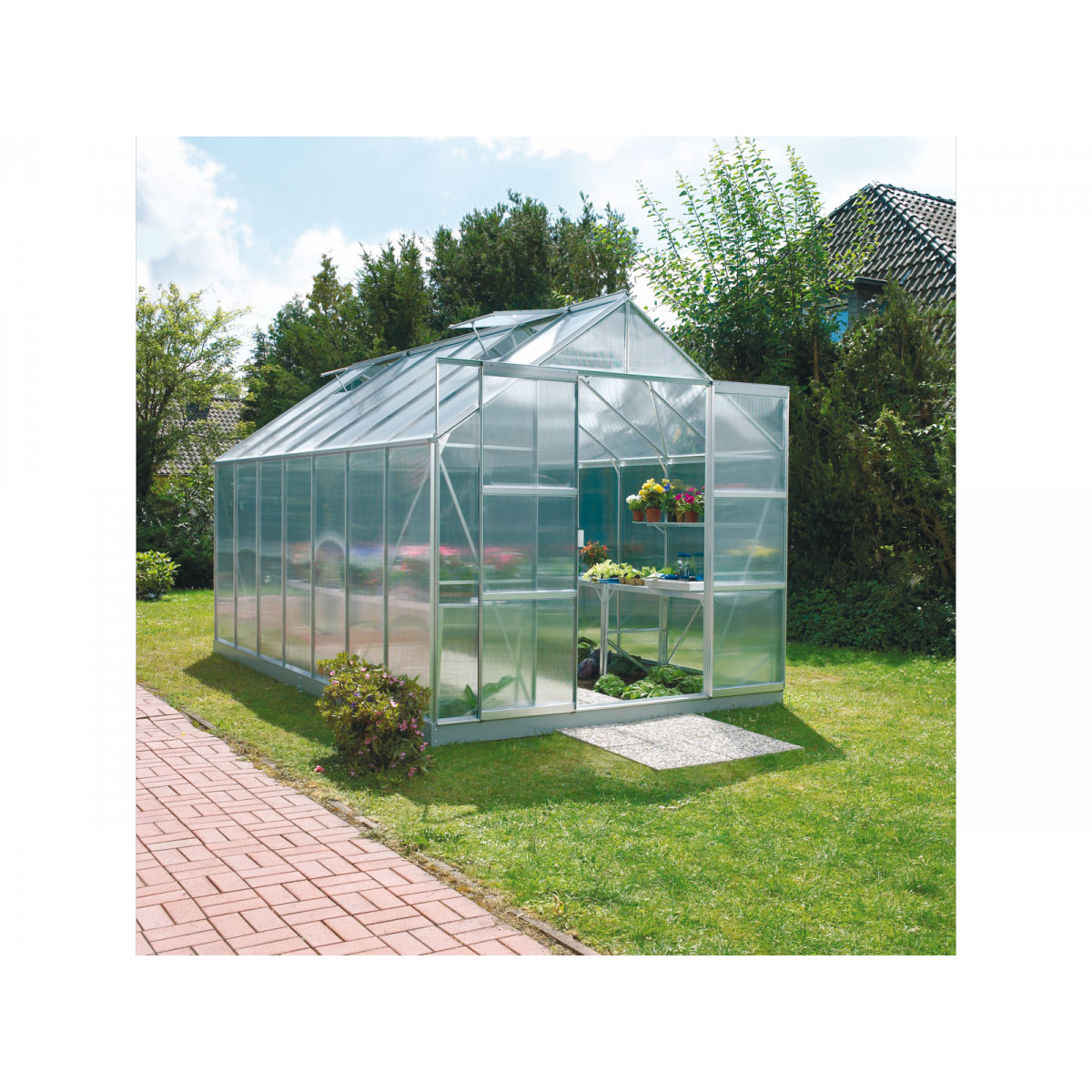 Vitavia Gewächshaus Mars 11500 11,5m² 6 mm Hohlkammerplatte silber
