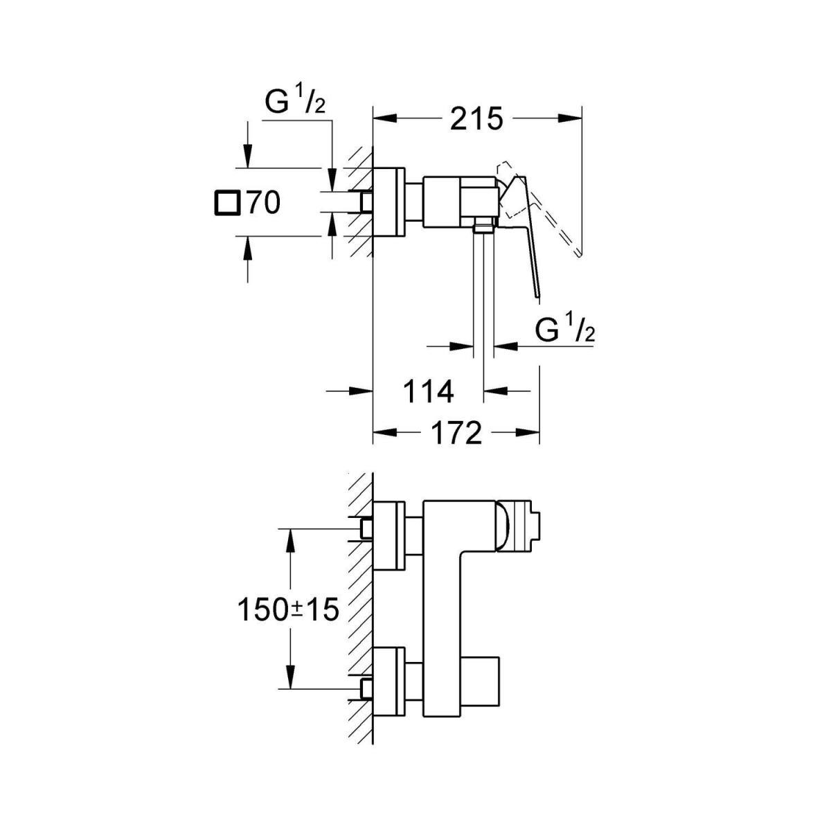 Grohe Einhand-Brausebatterie Sail Cube Bild 2