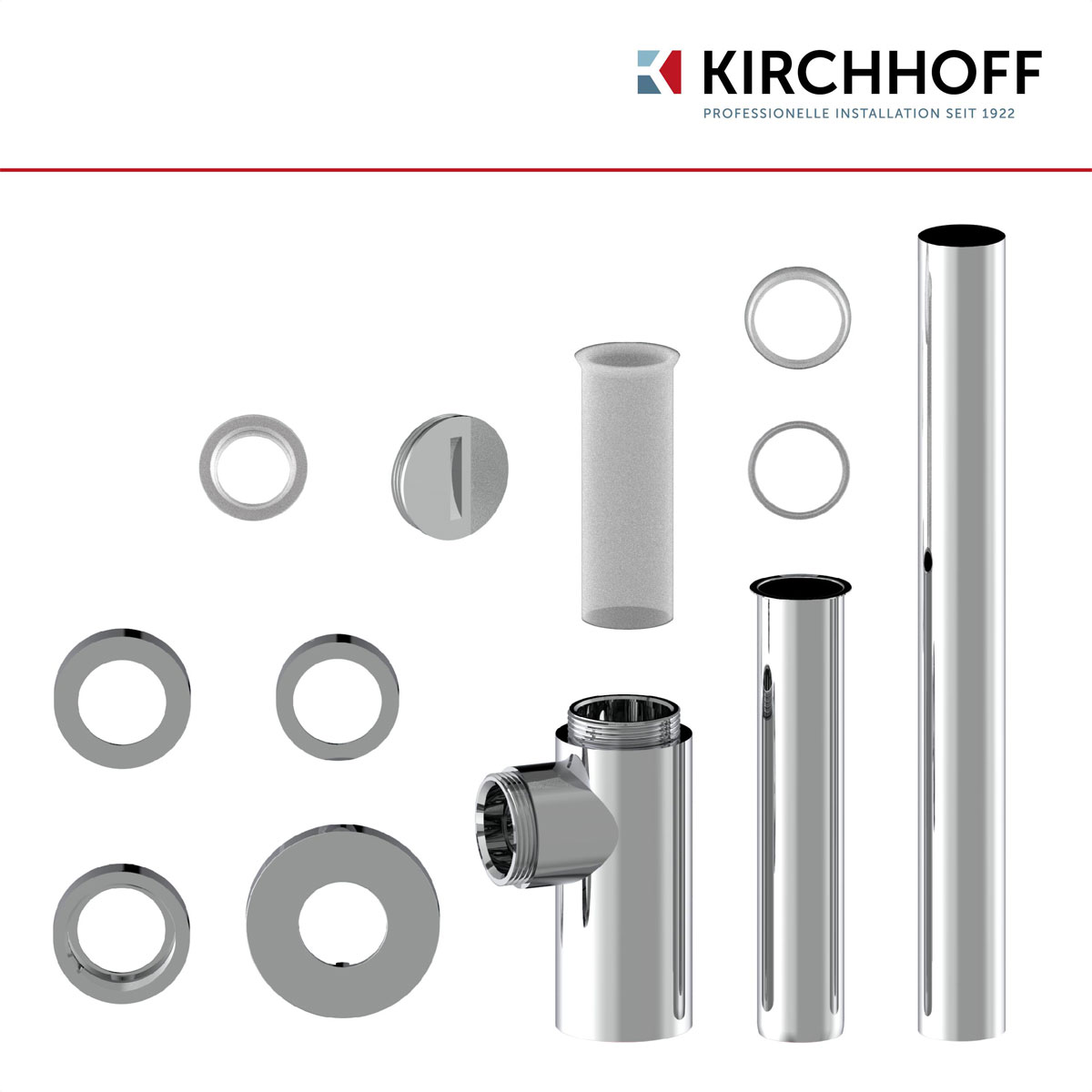 Kirchhoff Design-Flaschsiphon DS-5WK 1¼ x 32 mm verchromt Bild 4