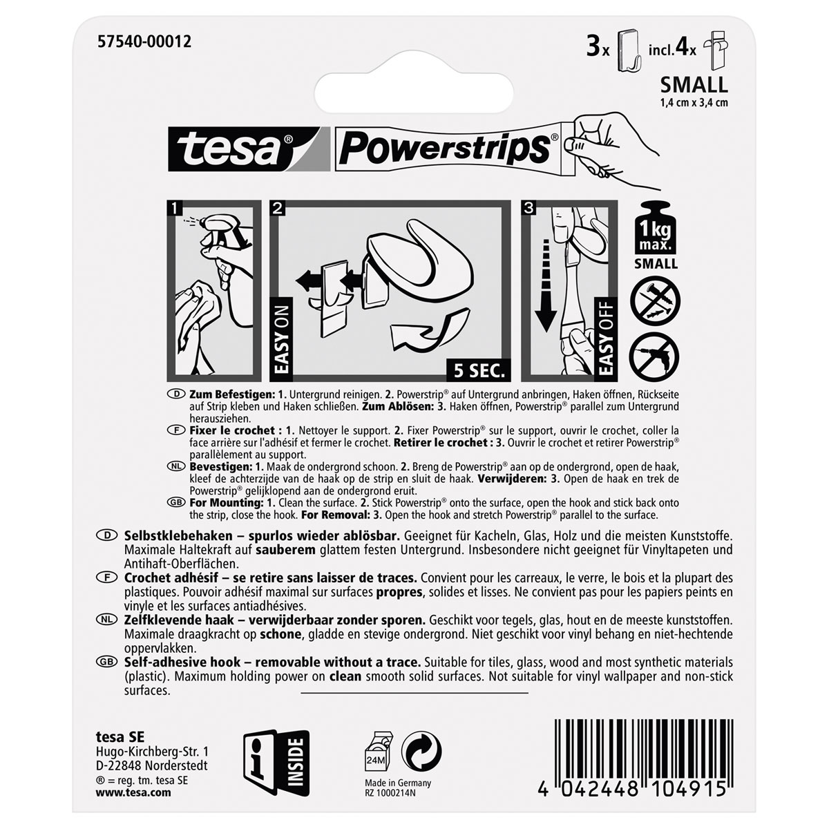 Tesa Mini-Haken classic chrom Bild 2