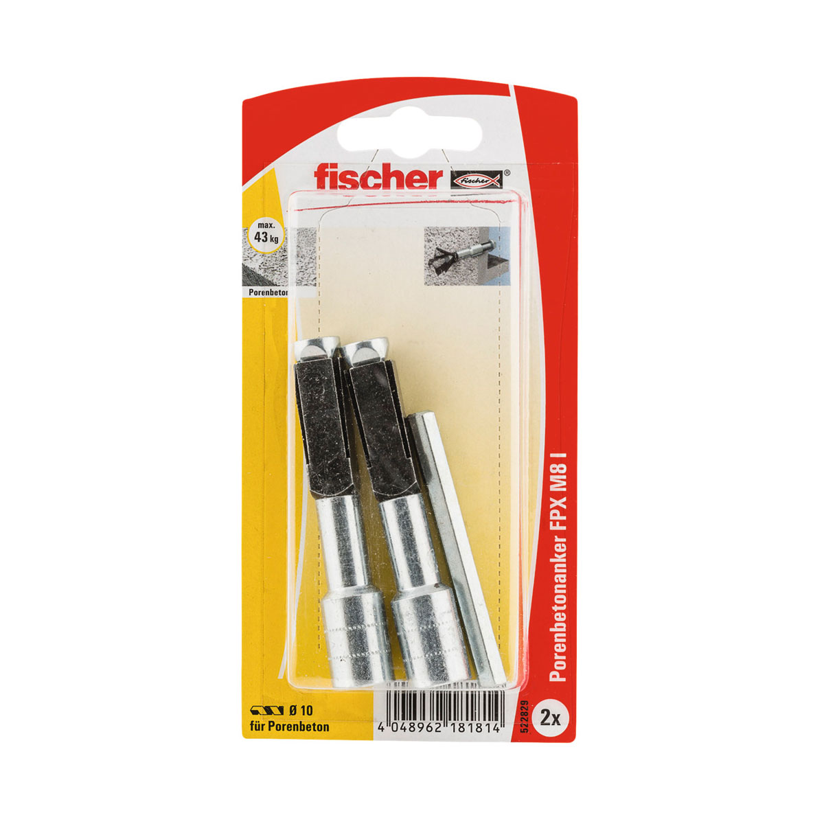Fischer  Porenbetonanker FPX - I M8 mm 2 Stück Bild 1