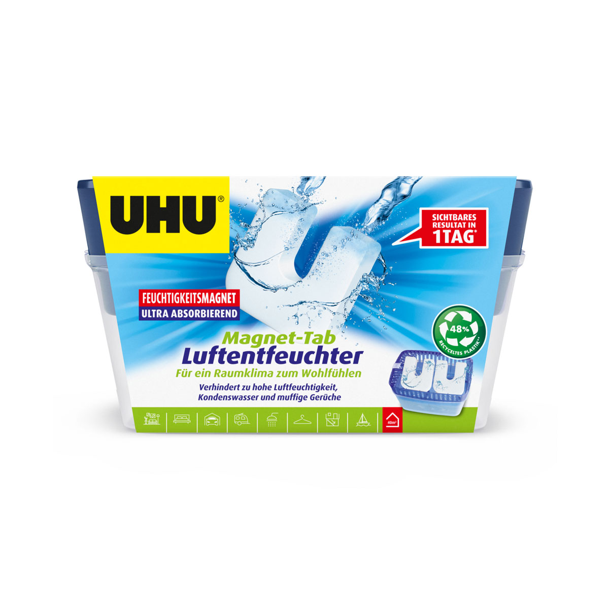 UHU  Luftentfeuchter Feuchtigkeits-Magnet 2er Set 450 g