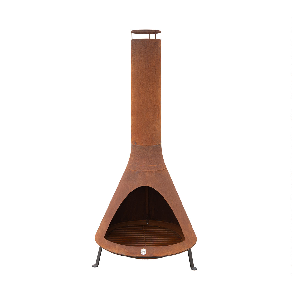 Westmann Terrassenofen Gartenkamin inkl. Rauchablass 70x70x160cm Rost