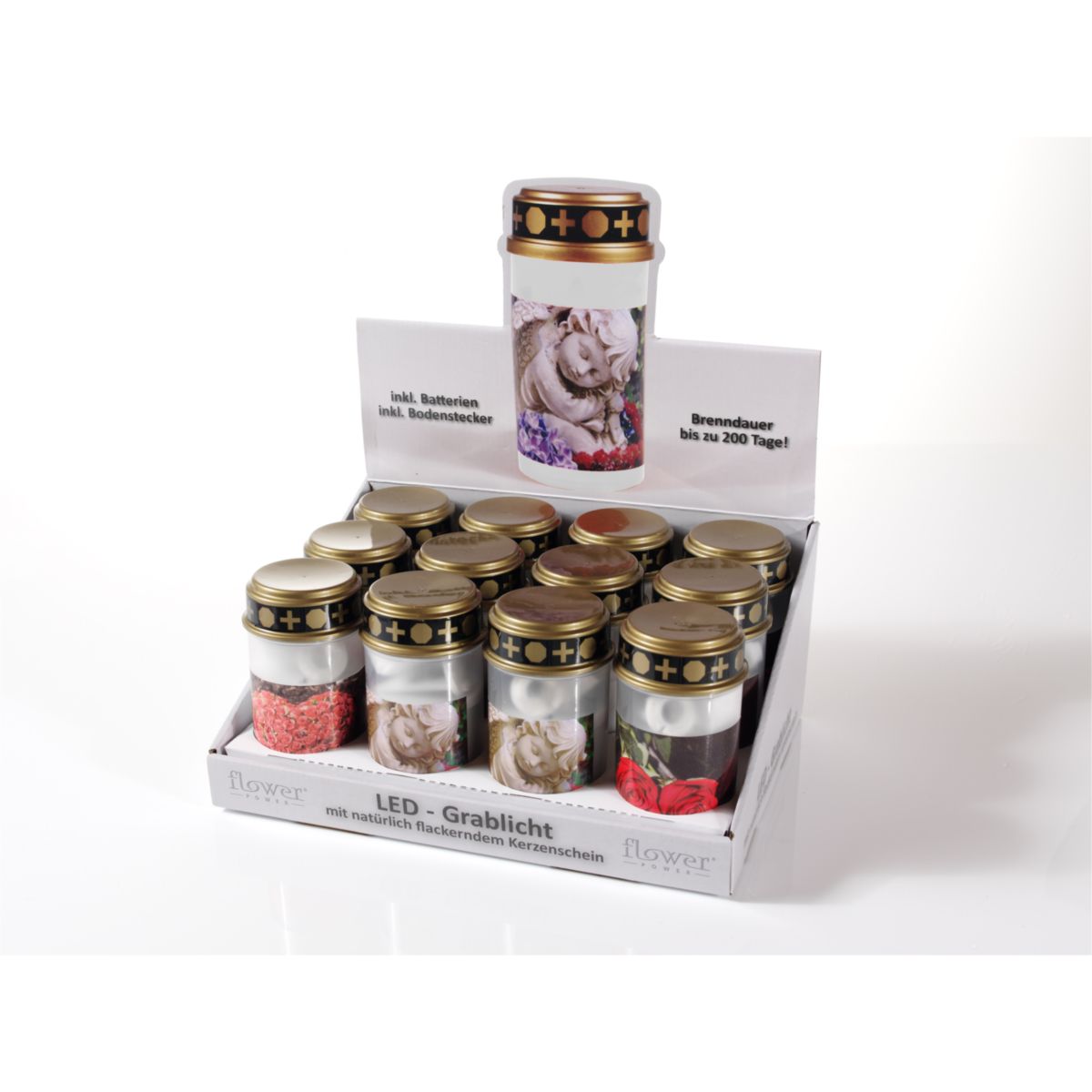 Flower Power LED Outdoor Grablampe mit Dorn TUMBA WHITE 7 x 13 cm Kunststoff Bild 4