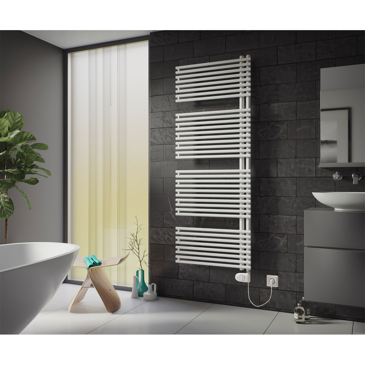 Ximax  Elektrischer Handtuchwärmer Helene 1789 x 500 mm 900 Watt Typ 3 Weiß Bild 1