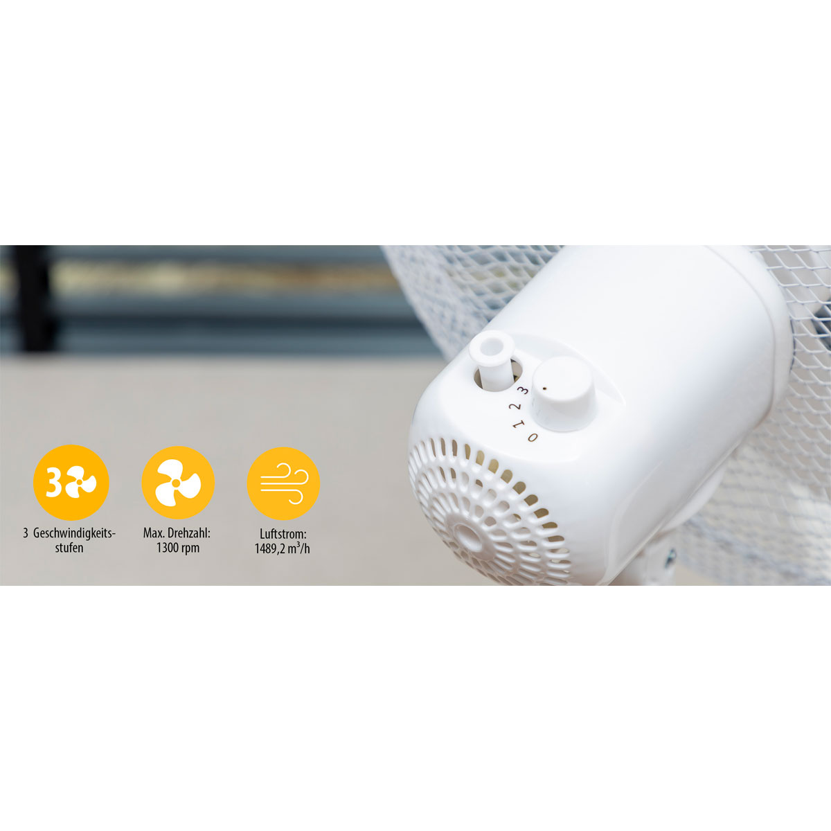 Tischventilator ⌀ 30 cm weiß Bild 7