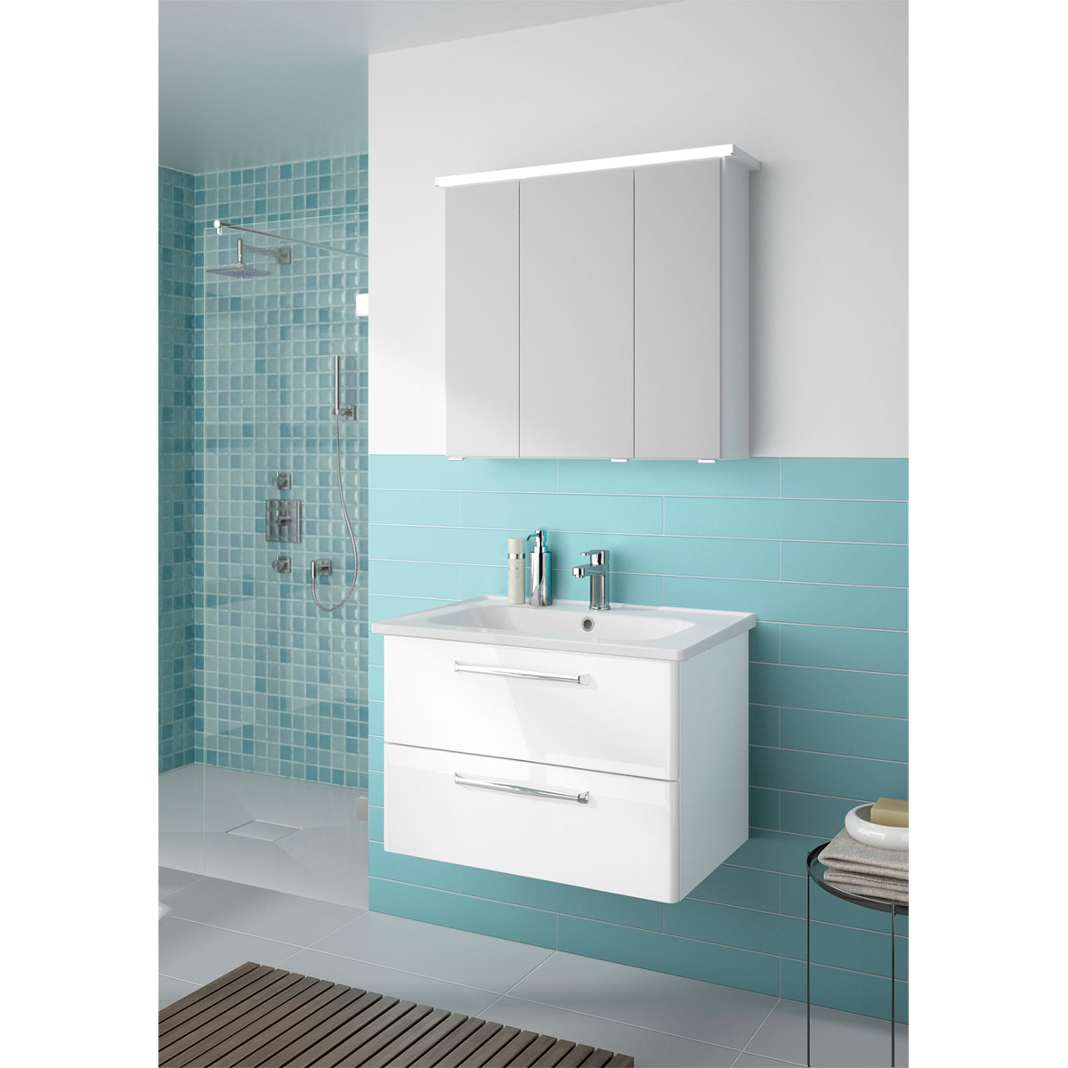 Pelipal LED-Spiegelschrank Trentino weiß gänzend 75 x 72 x 20 cm Bild 2