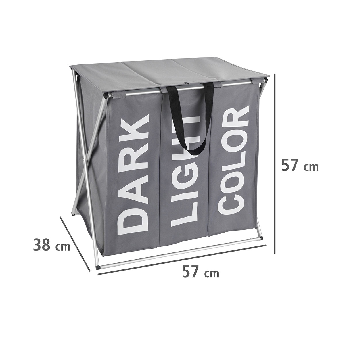 Wenko  Wäschesammler Trio Top Grau Wäschekorb 118 l Bild 4
