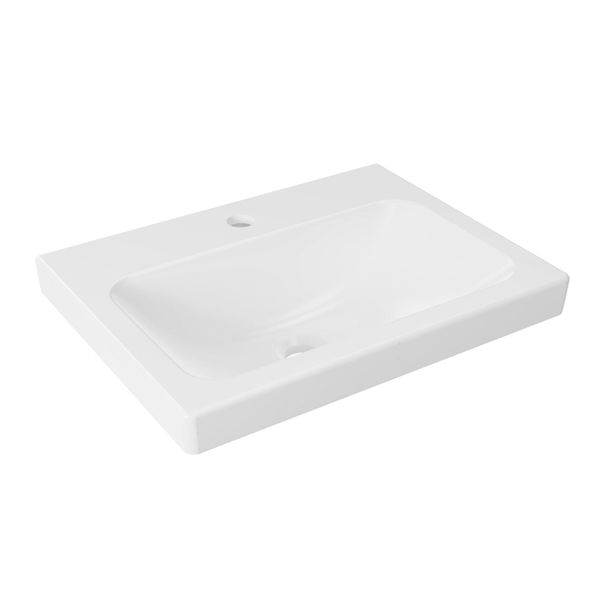 BADMOBIL Keramikwaschtisch CRAFT 49 x 5 x 37 cm ohne Überlauf weiß Bild 1