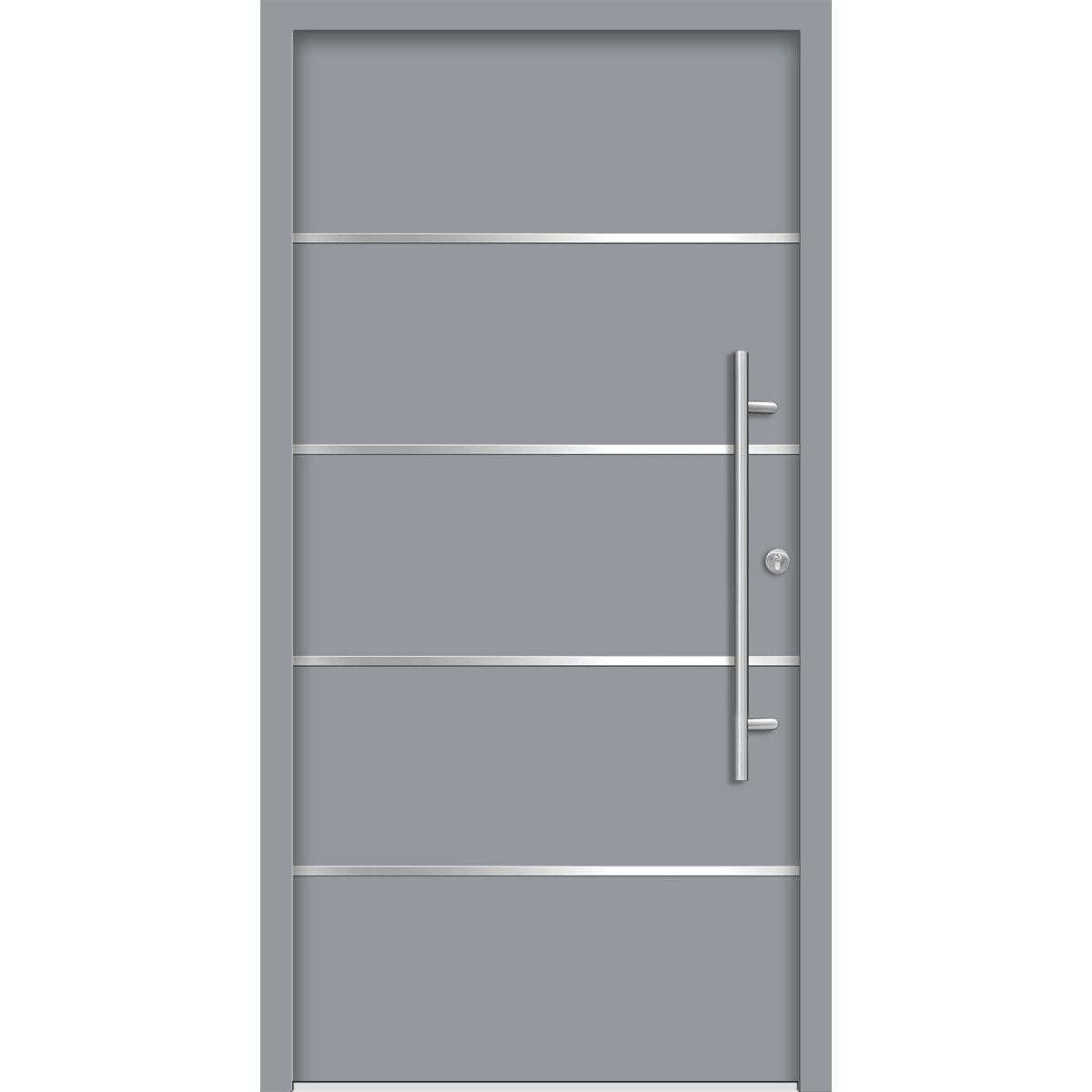 SplenDoor Premium-Haustür Passivedoor Visby RC2 energiesparend einbruchsicher grau 100 x 210 cm rechts