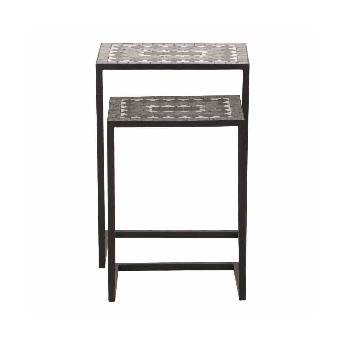 Siena Garden Beistelltischset Como 39 x 30 x 54 cm Stahlgestell Bild 2