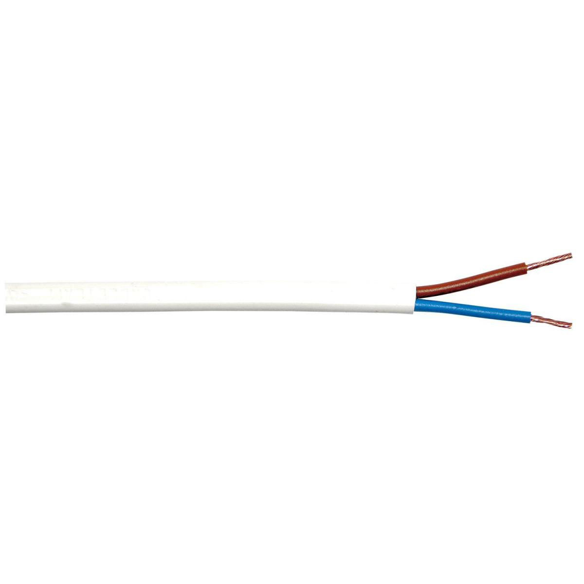 10m Kabel Netzkabel Elektrisch HO3VVH2-F 2x 0,75 Weiß 