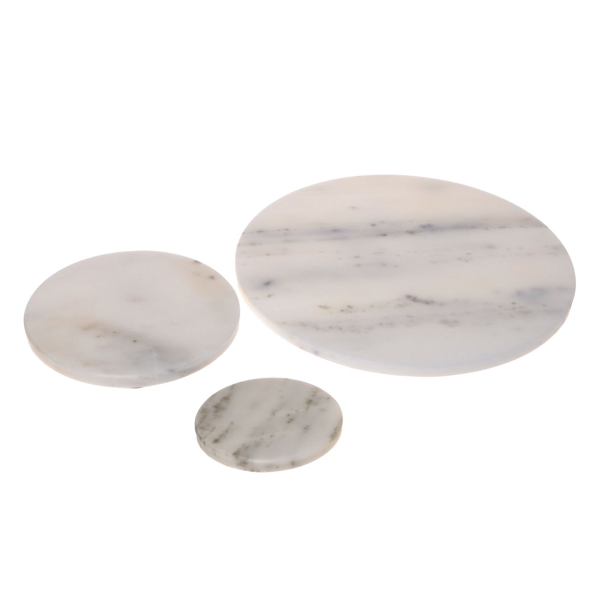 Untersetzer rund 10cm Marmor weiss