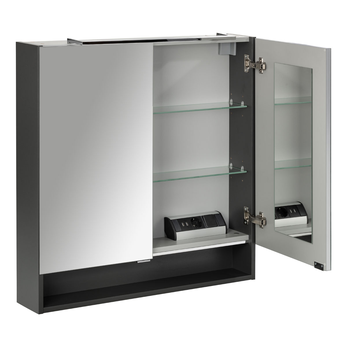 Fackelmann  Spiegelschrank LUNA 800 x 793 x 153 mm anthrazit Bild 2