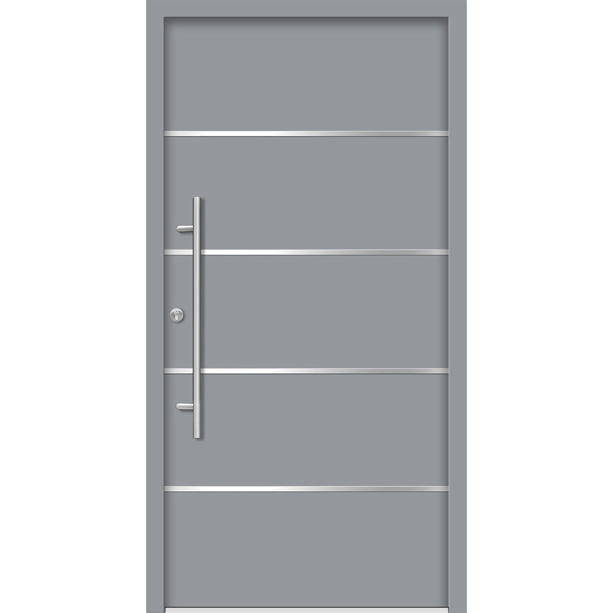 SplenDoor Premium-Haustür Passivedoor Visby RC2 energiesparend einbruchsicher grau 100 x 200 cm links