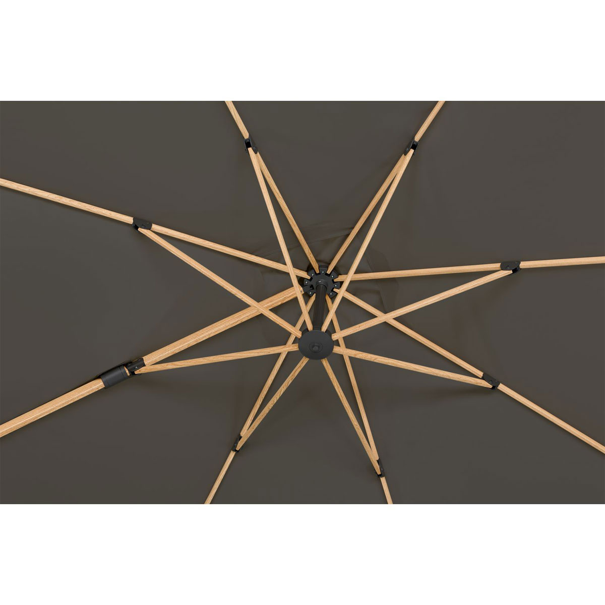 Schneider Schirme Sonnenschirm Rhodos Twist Woody 300 x 300 cm anthrazit Bild 5