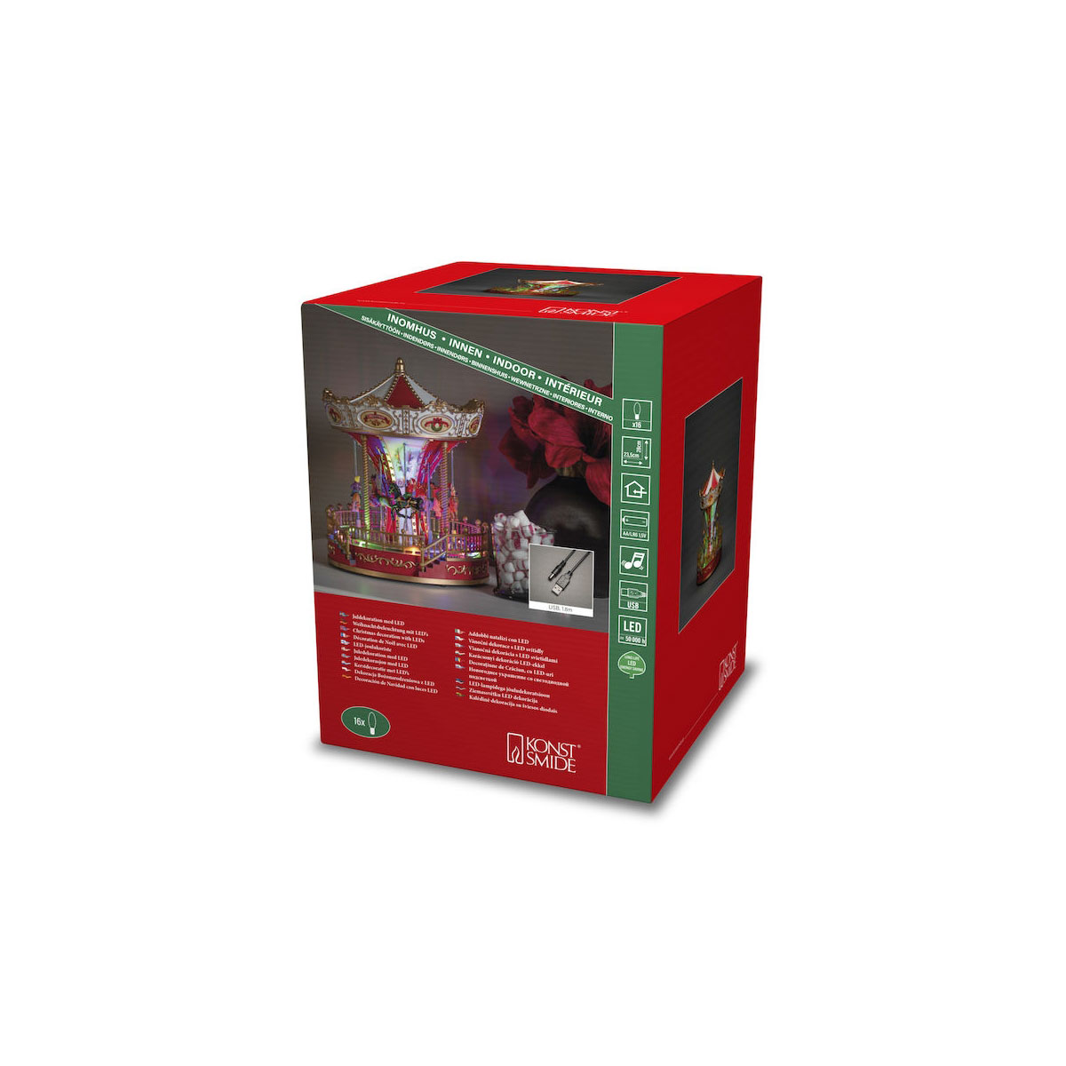 LED Szenerie Karussel 16DiodenMusik 3x AA u. USB Bild 4