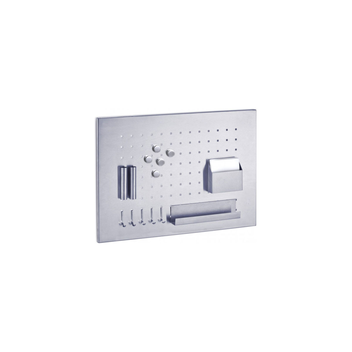 Memobord 50 x 35 cm Edelstahl mit Utensilien