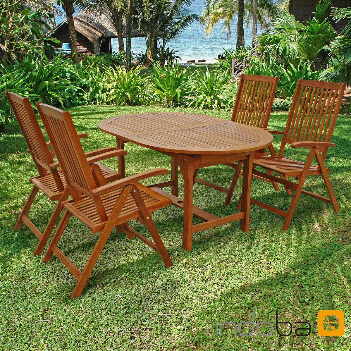 Indoba Gartenmöbel Set Sun Shine 5teilig Bänke 100x74x200 1