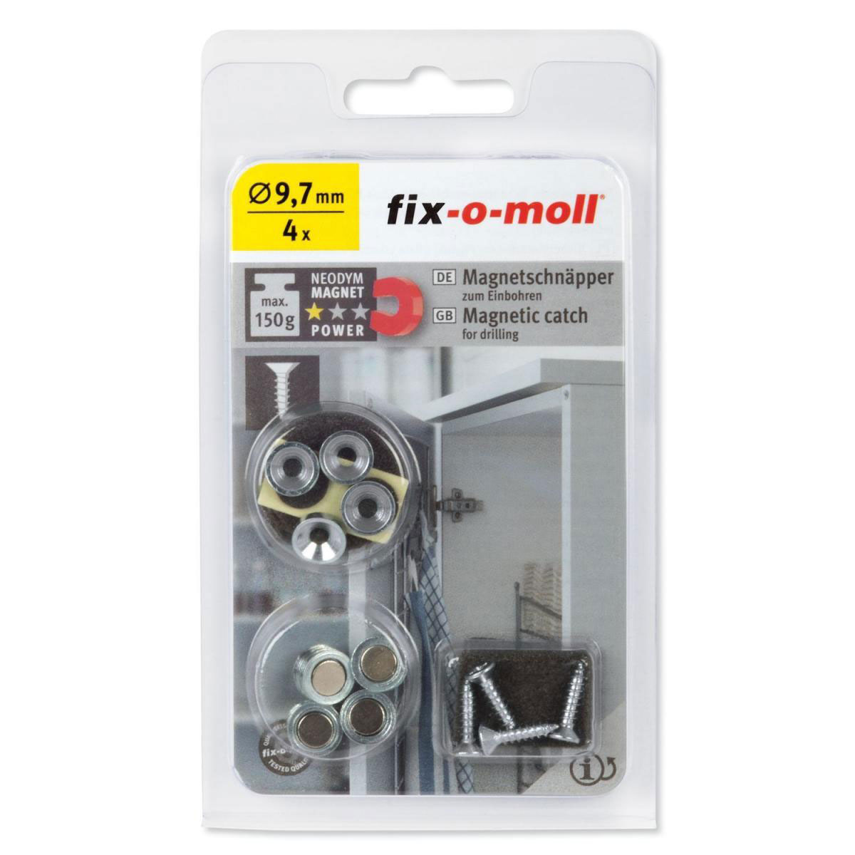 Magnet-Schnäpper z.Einbohr D9,7 mm 4Sets Magnet-Schnäpper z.Einbohr D9,7 mm 4Sets