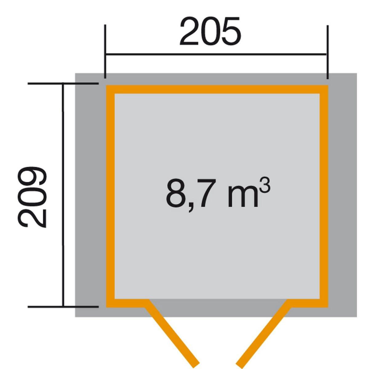 Weka Gartenhaus 224 260 x 229 x 227 cm grau Bild 2