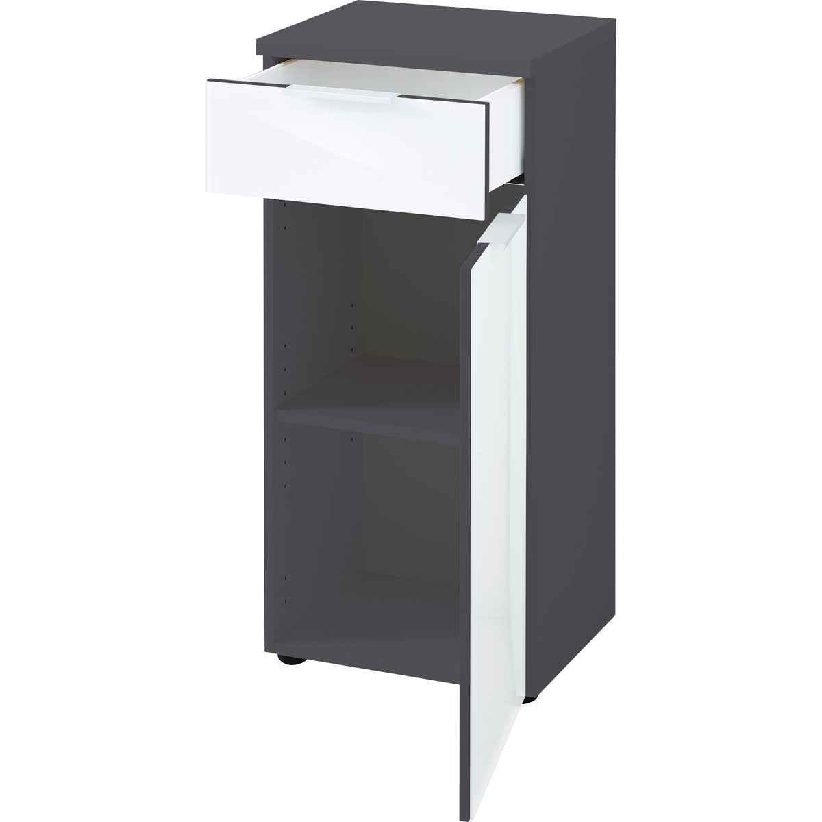Unterschrank 39 x 86 x 34 cm graphit/weiß Bild 3