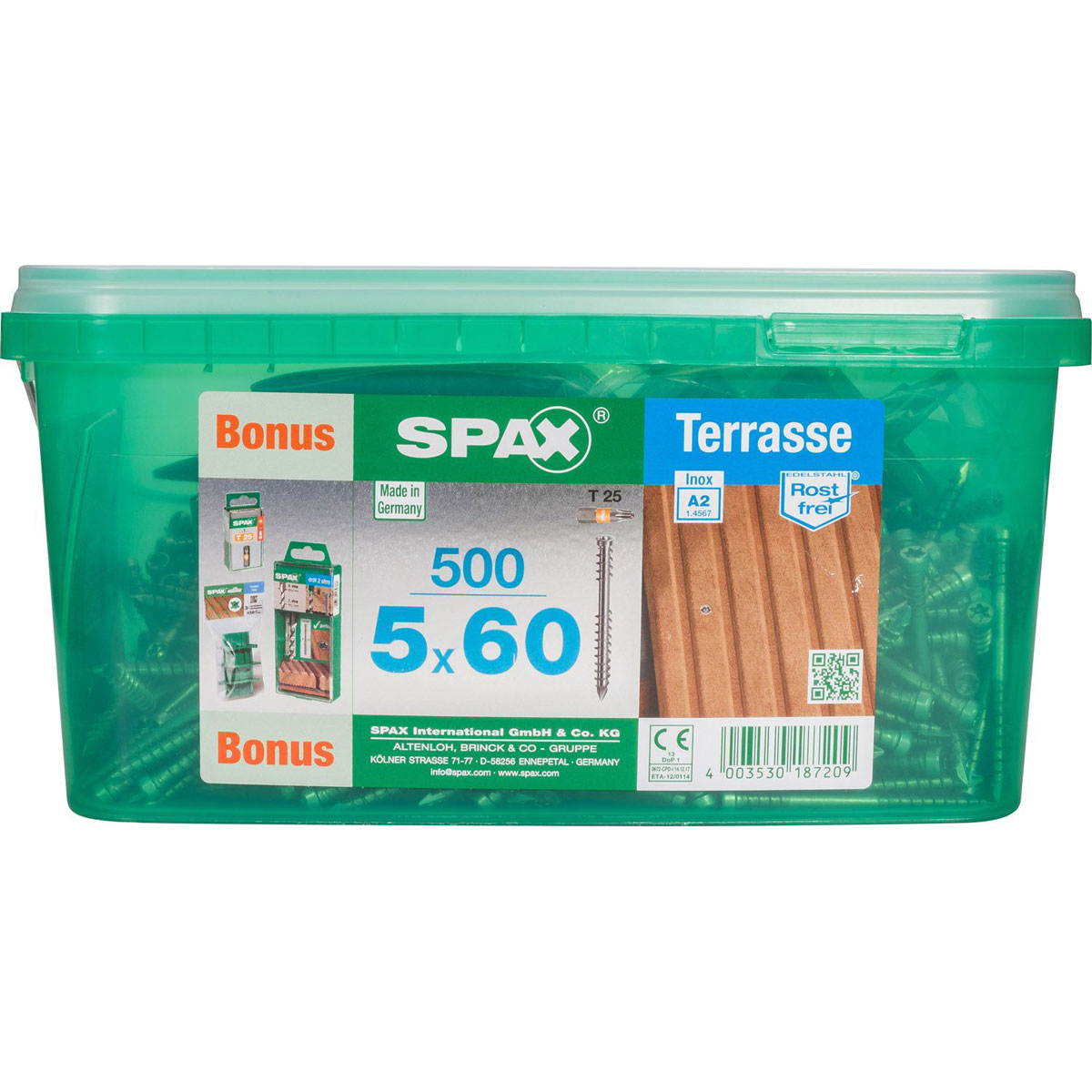 Spax Terrassenschraube Bonus-Set Zylinderkopf 5 x 60 mm 600 Stück Bild 3