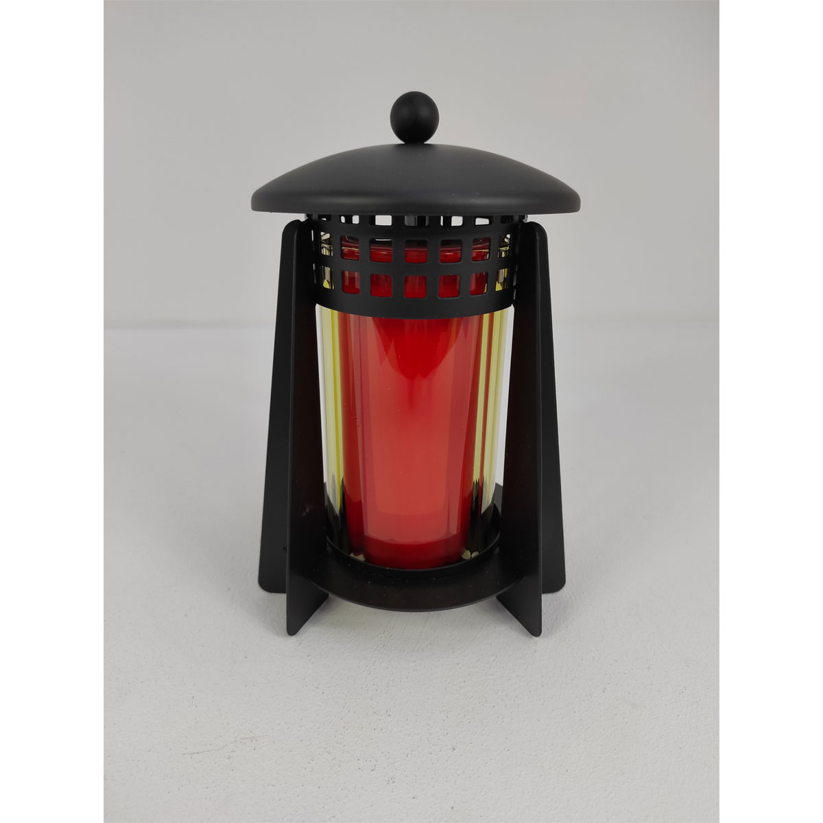 Grablaterne Metall schwarz klares Glas Bild 1