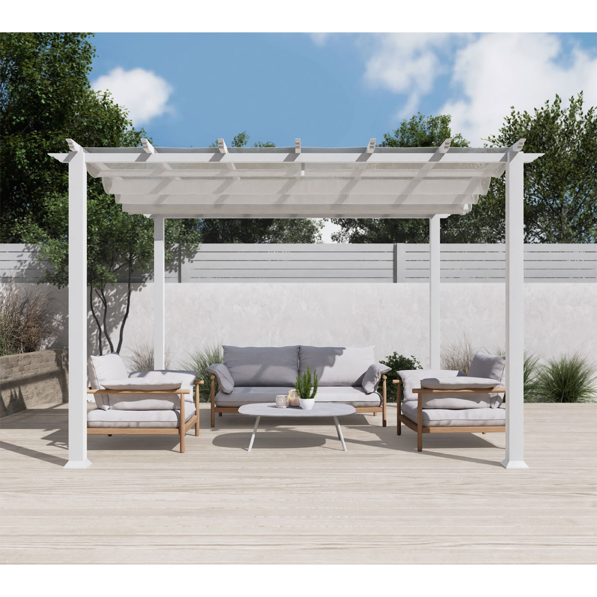 Paragon Outdoor Outdoor Pergola Florida 1111 350x350x235cm Weiß Bild 2