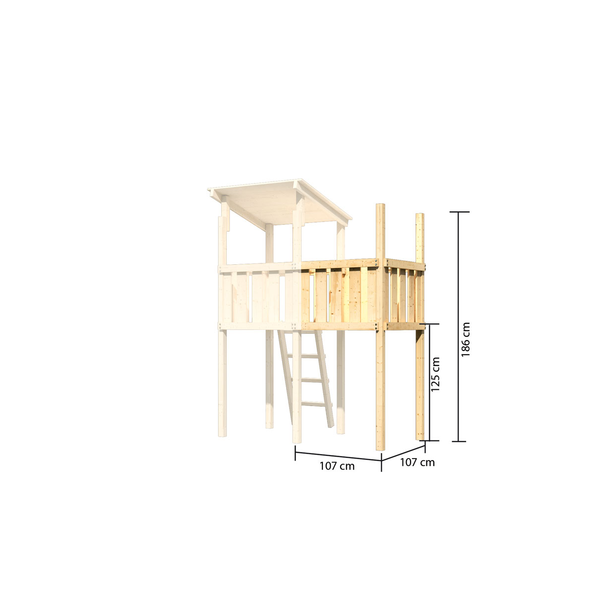 Karibu Spielturm Frieda naturbelassen mit Anbau inkl Sandkiste Bild 5