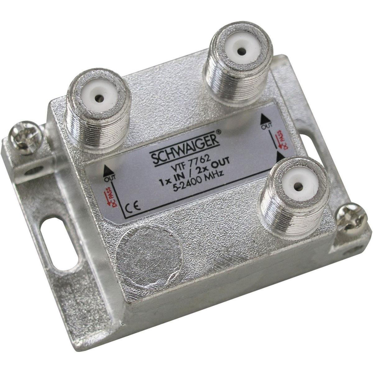 Schwaiger 2-fach-Verteiler 4 dB silber