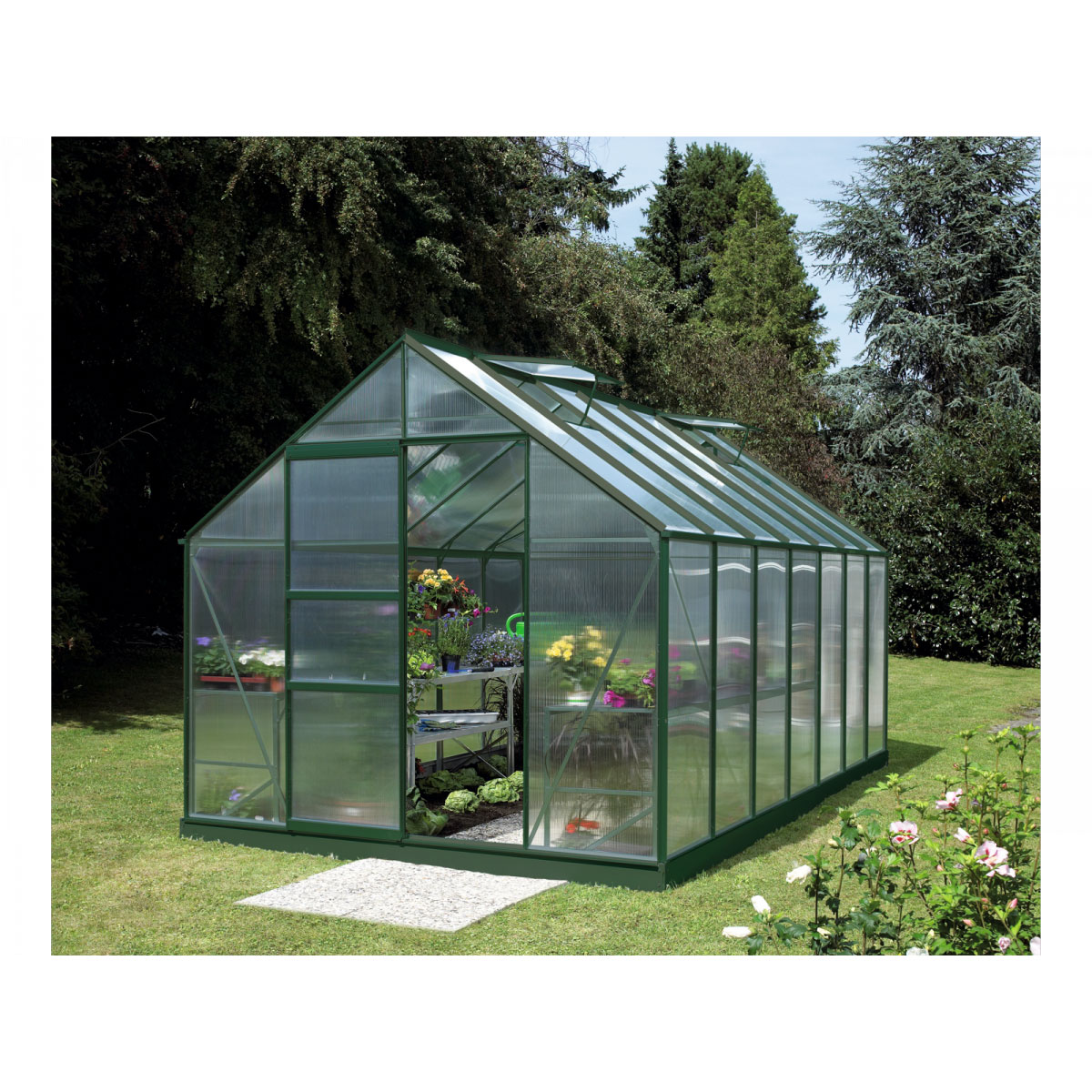 Vitavia Gewächshaus Merkur 11500 11,5m² 6 mm Hohlkammerplatten grün