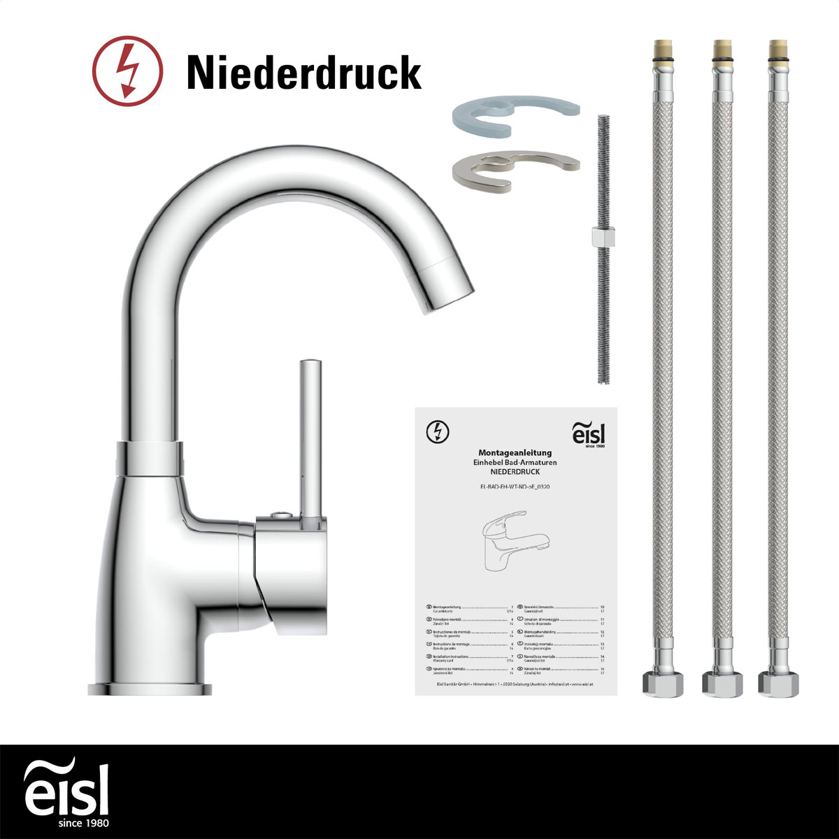 Eisl  Waschtischarmatur „Futura“ Niederdruck chrom Cold-Start-Funktion Bild 2