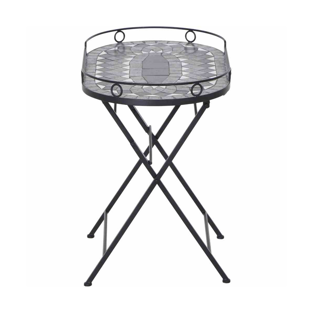 Siena Garden Serviertisch Como 41 x 67,5 x 60 cm matt schwarz/dunkelgrau Bild 3