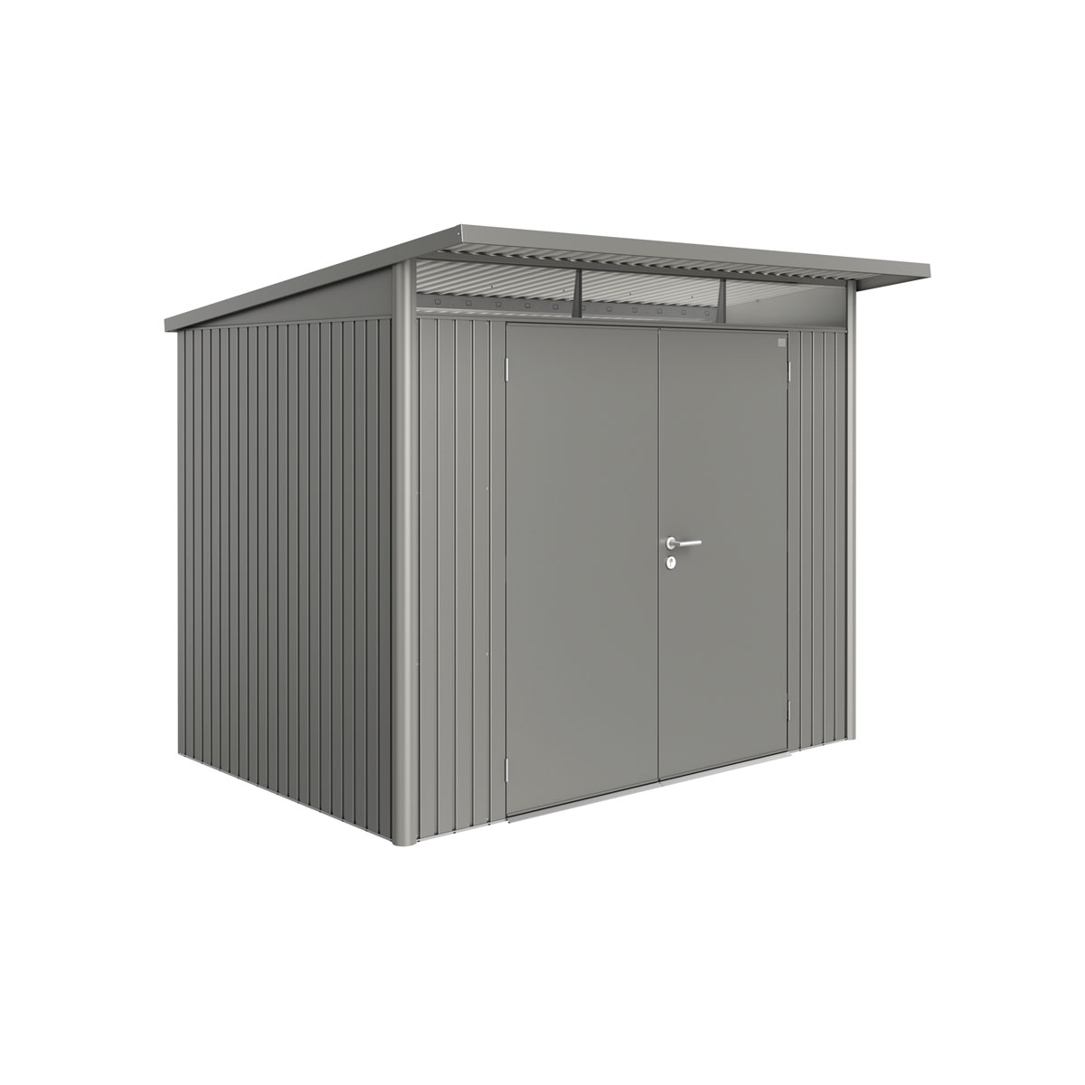 Biohort Gerätehaus AvantGarde A5 quarzgrau metallic mit Doppeltür
