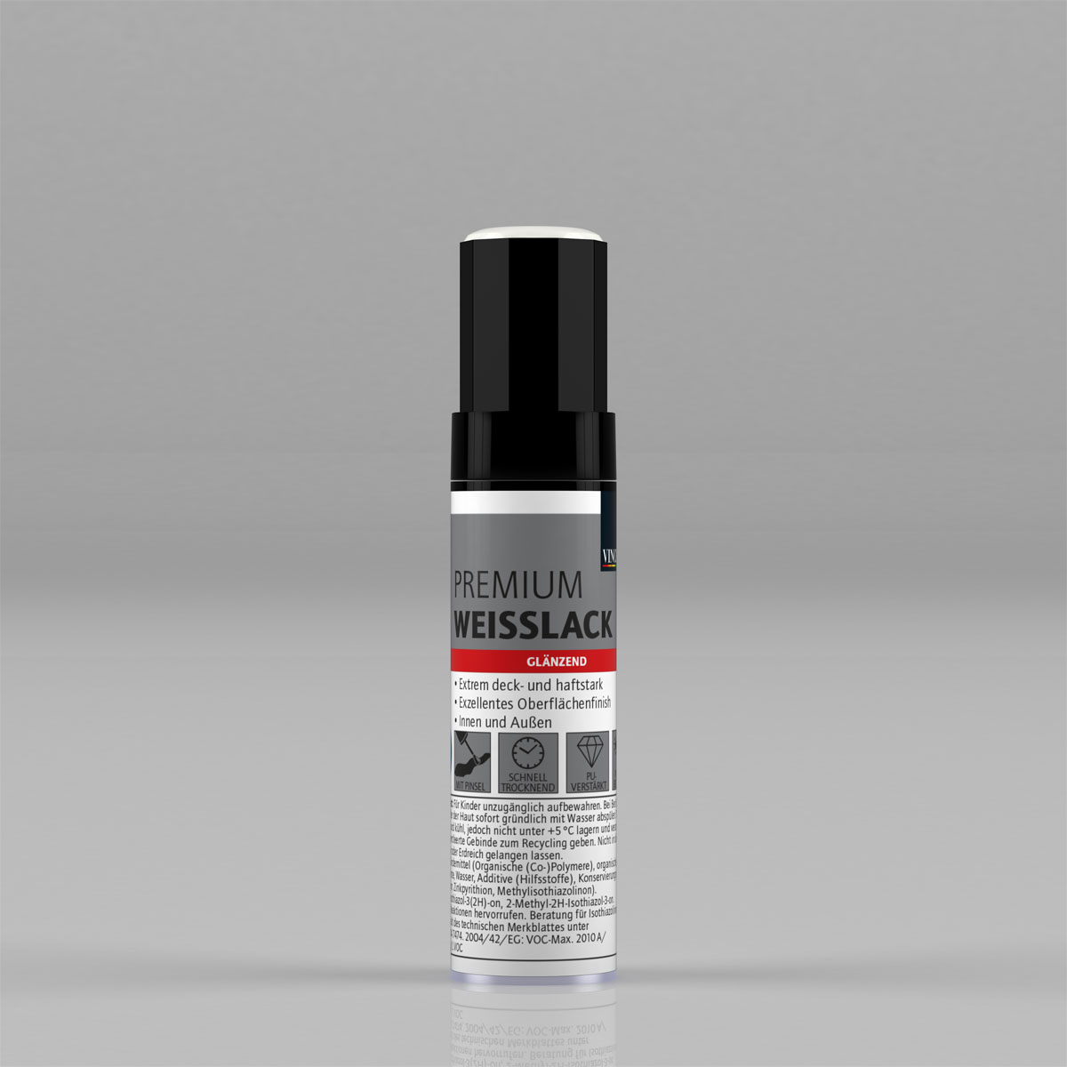 Vincent Premium Weißlack RAL 9001 Cremeweiß glänzend 12 ml Bild 2