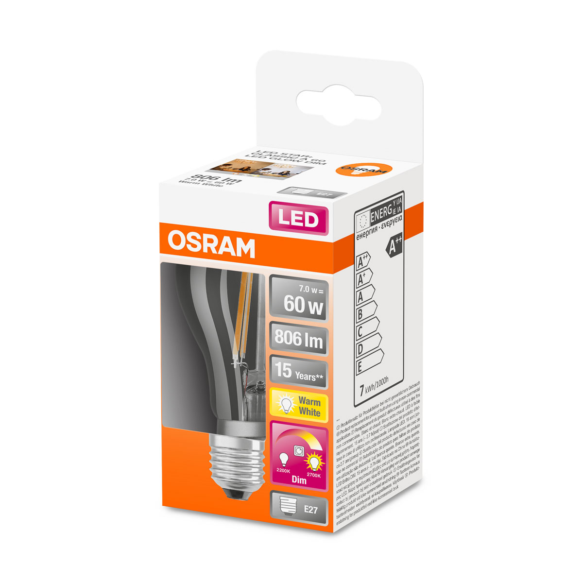 Osram LED-Leuchtmittel E27 warmweiß 60W dimmbar Bild 2