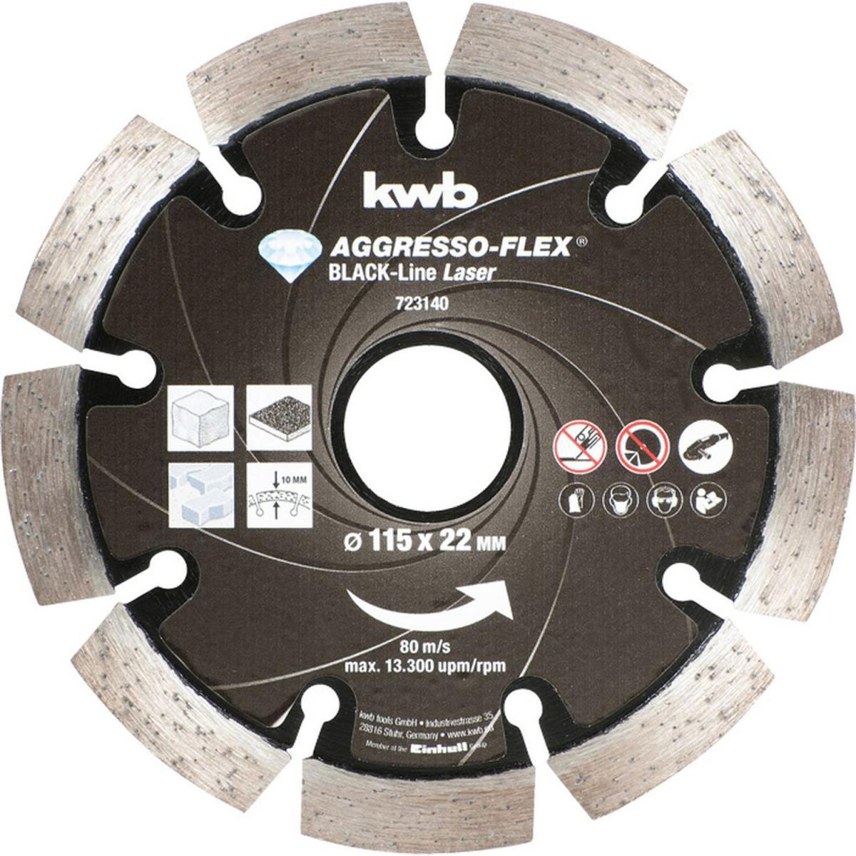 kwb Trennscheiben Aggreso Flex Black Line Diamant Durchmesser 115 mm